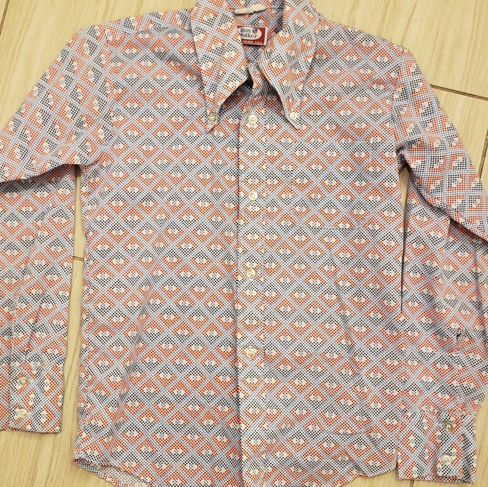 Vintage 70s Butterfly Collar Don Walker Shirt XS